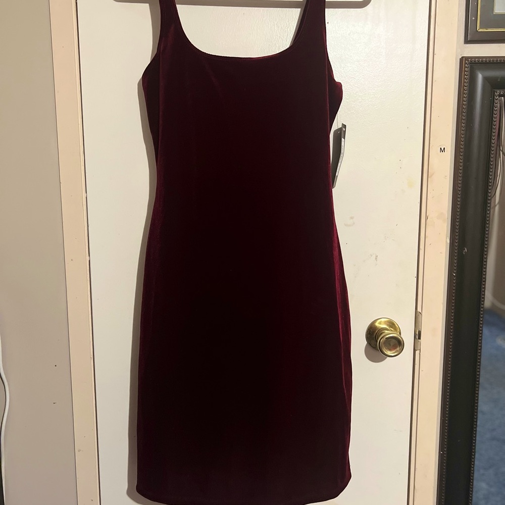 Bebe Wine Velvet mini dress - NWT Size M